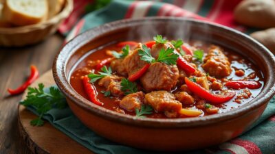 découvrez l'axoa de porc, un plat traditionnel épicé du pays basque, riche en saveurs authentiques et parfait pour les amateurs de cuisine conviviale et gourmande.